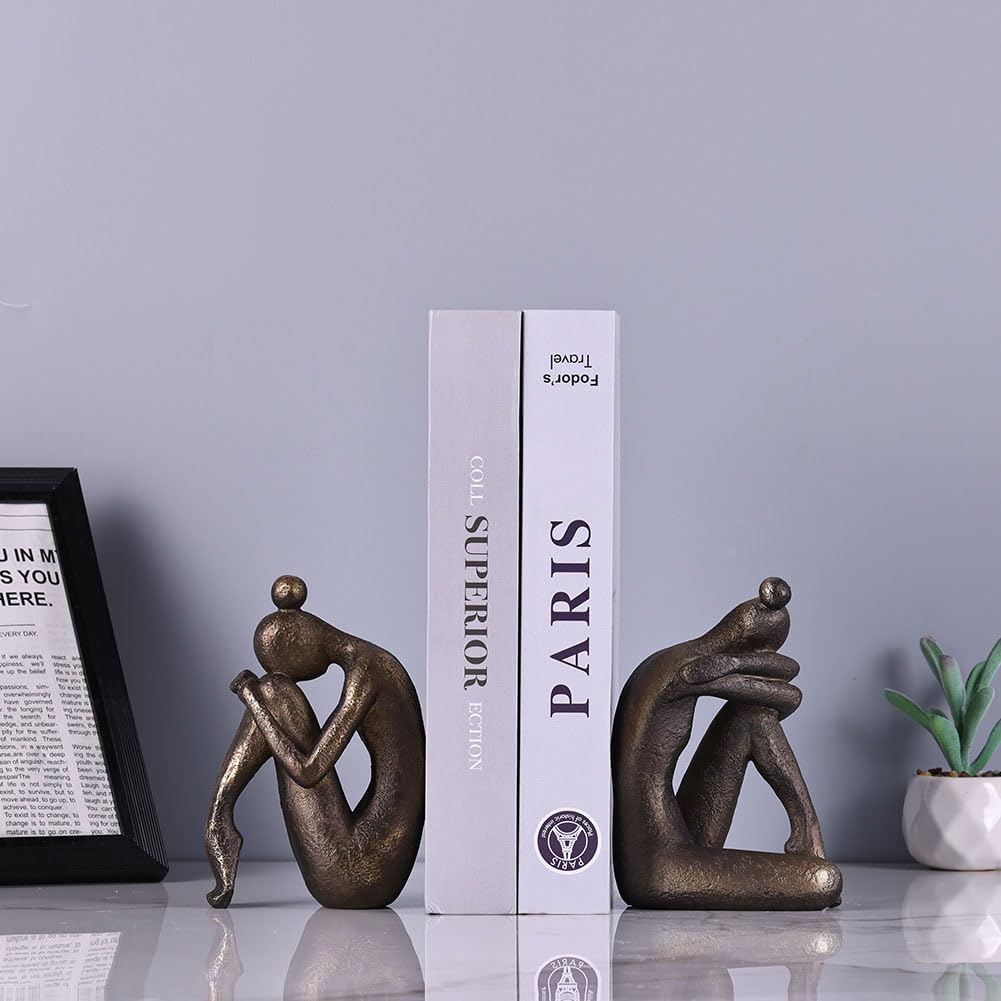 Brown Resin Decorative Bookends for Shelves