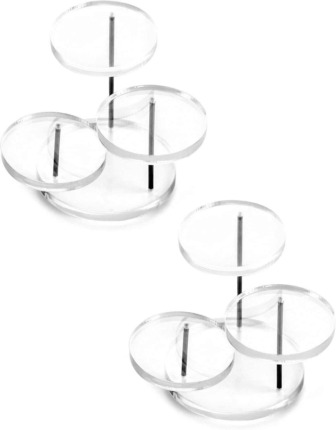 QWORK 3 Tier Jewelry Display Riser Stands 2 Pack