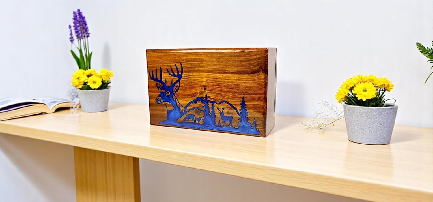 Handcrafted Wooden Cremation Urn with Celtic Cross Design