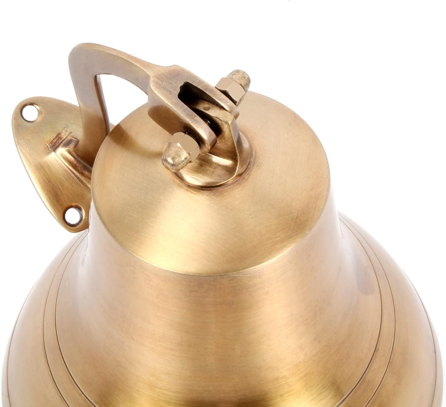 Antique Brass Wall Mounted Nautical Bell - 6 Inch Hanging Bell for Ships and Christmas Decor