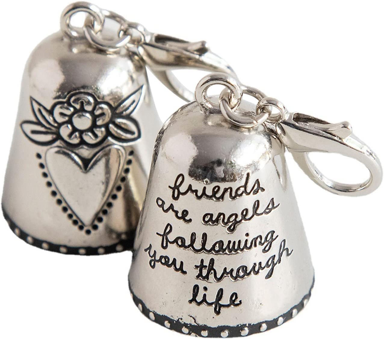Tiny Silver Bell with Angel Message - Friends Are Angels Gift