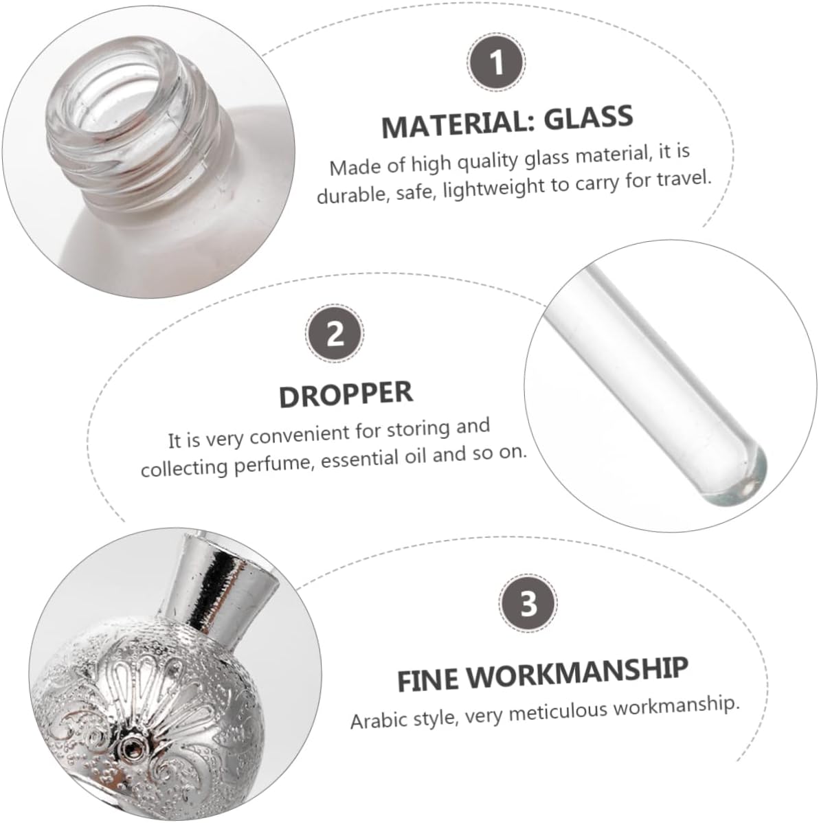 Vintage Glass Dropper Bottle for Essential Oils and Fragrances