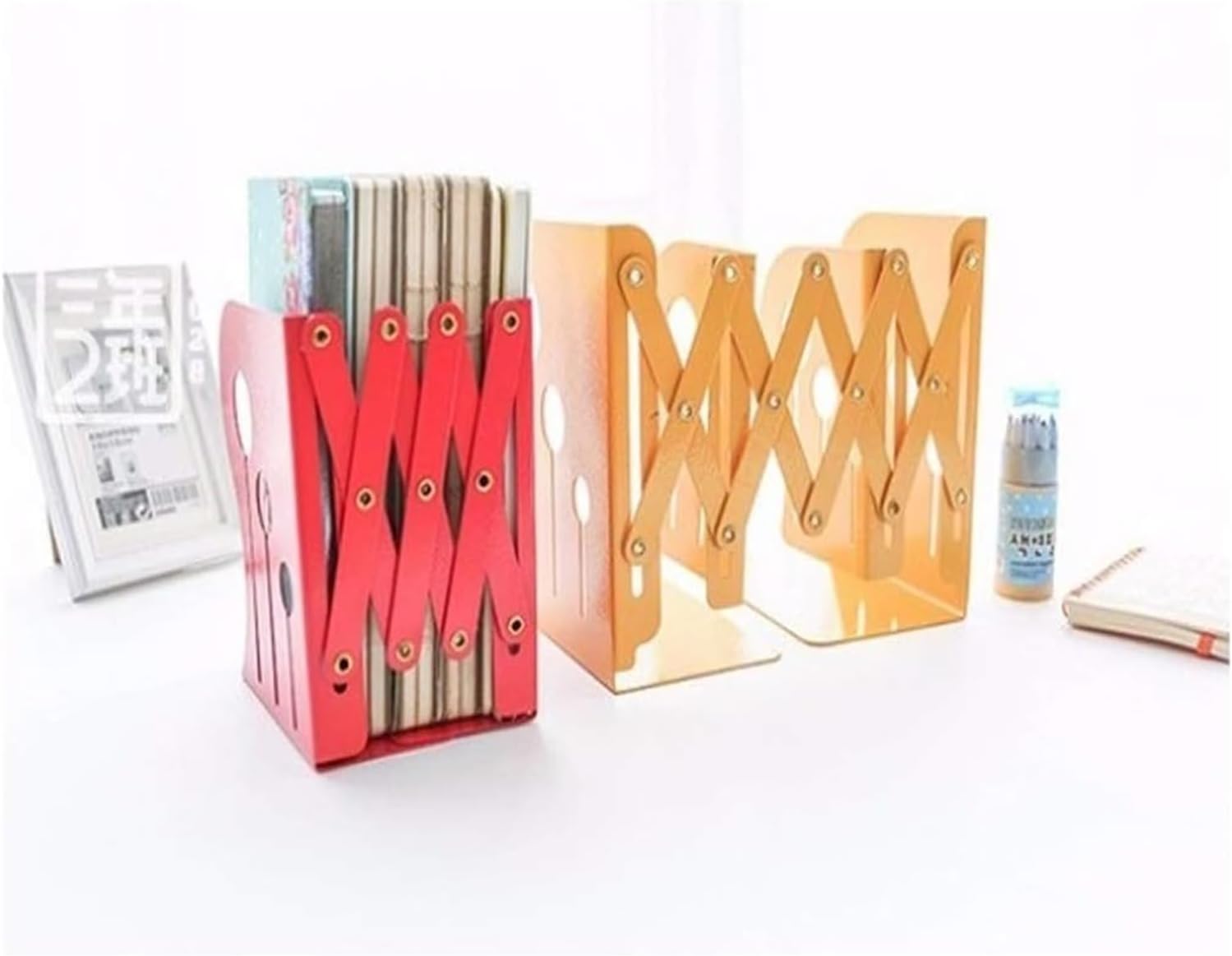 Stainless Steel Adjustable Decorative Bookends