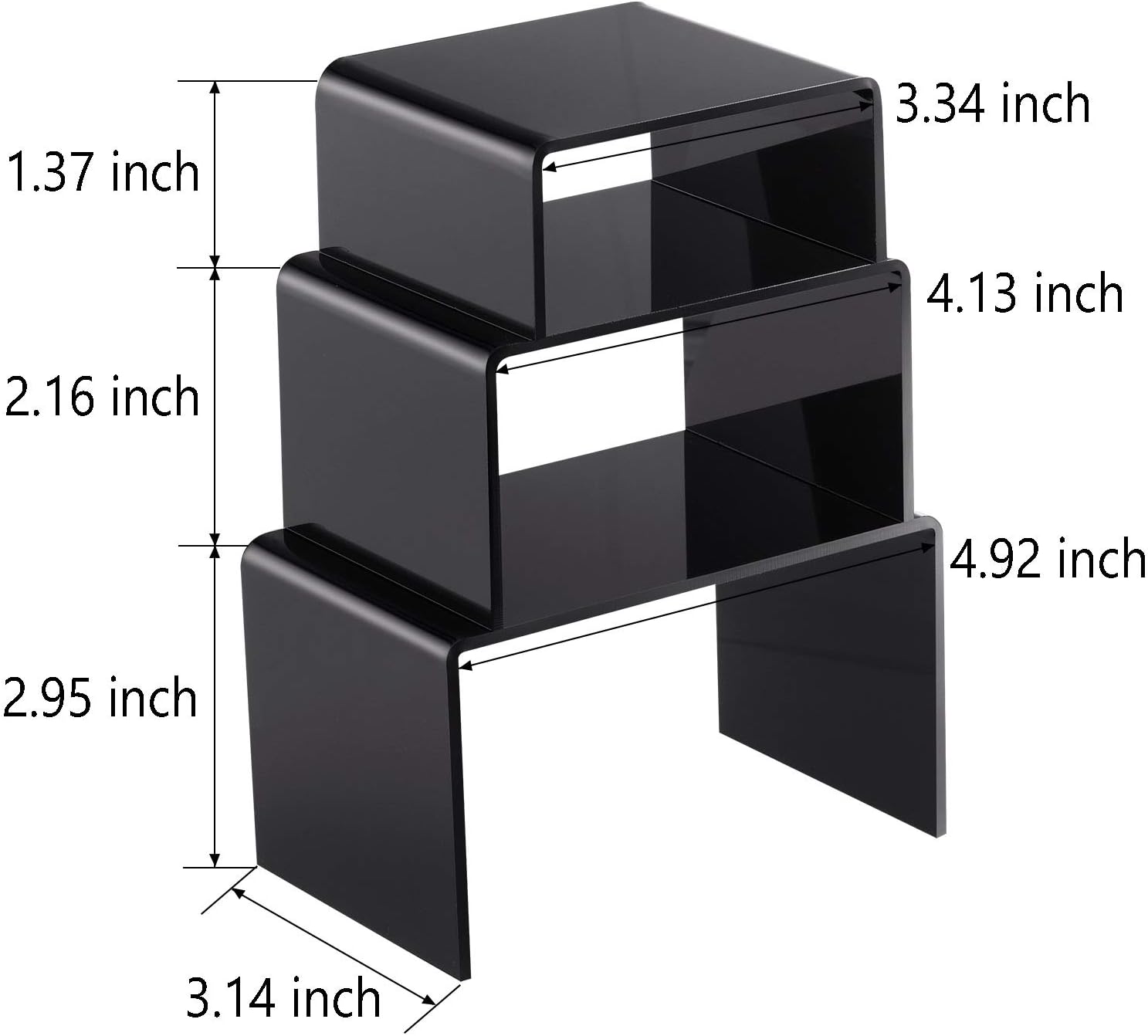 Chuangdi 2 Sets Acrylic Display Risers for Jewelry and Desserts