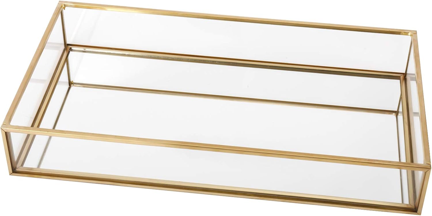 HighFree Gold Mirror Vanity Tray 102x55x16