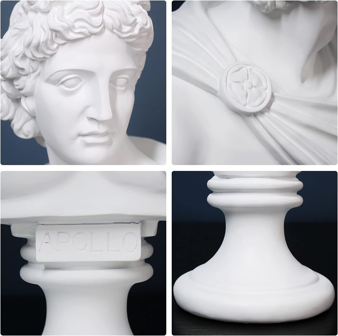 YUEOECOR 142 Inch Greek Apollo Bust Sculpture for Home Dcor