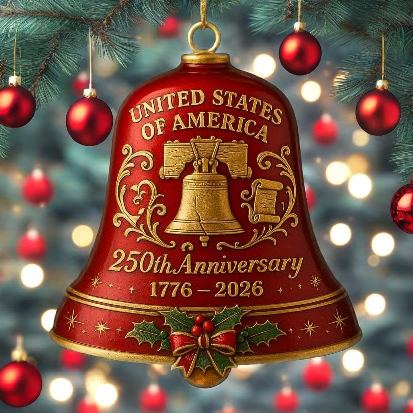 United States 250th Anniversary Bell Ornament 1