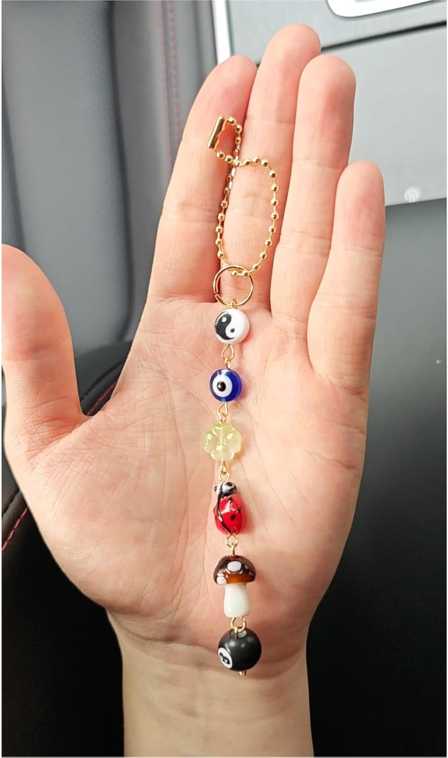 Evil Eye Car Hanging Charm with Lucky Symbols