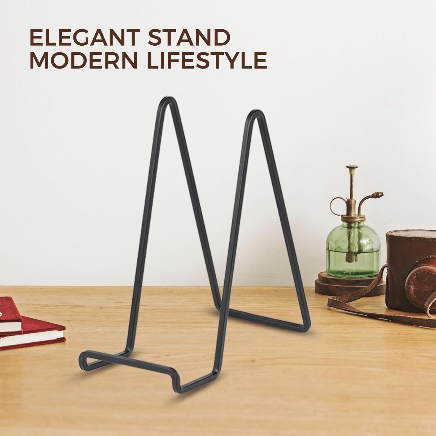 Large Plate Holder Display Stand - 2 Pack Black Easel Stand for Decorative Plates