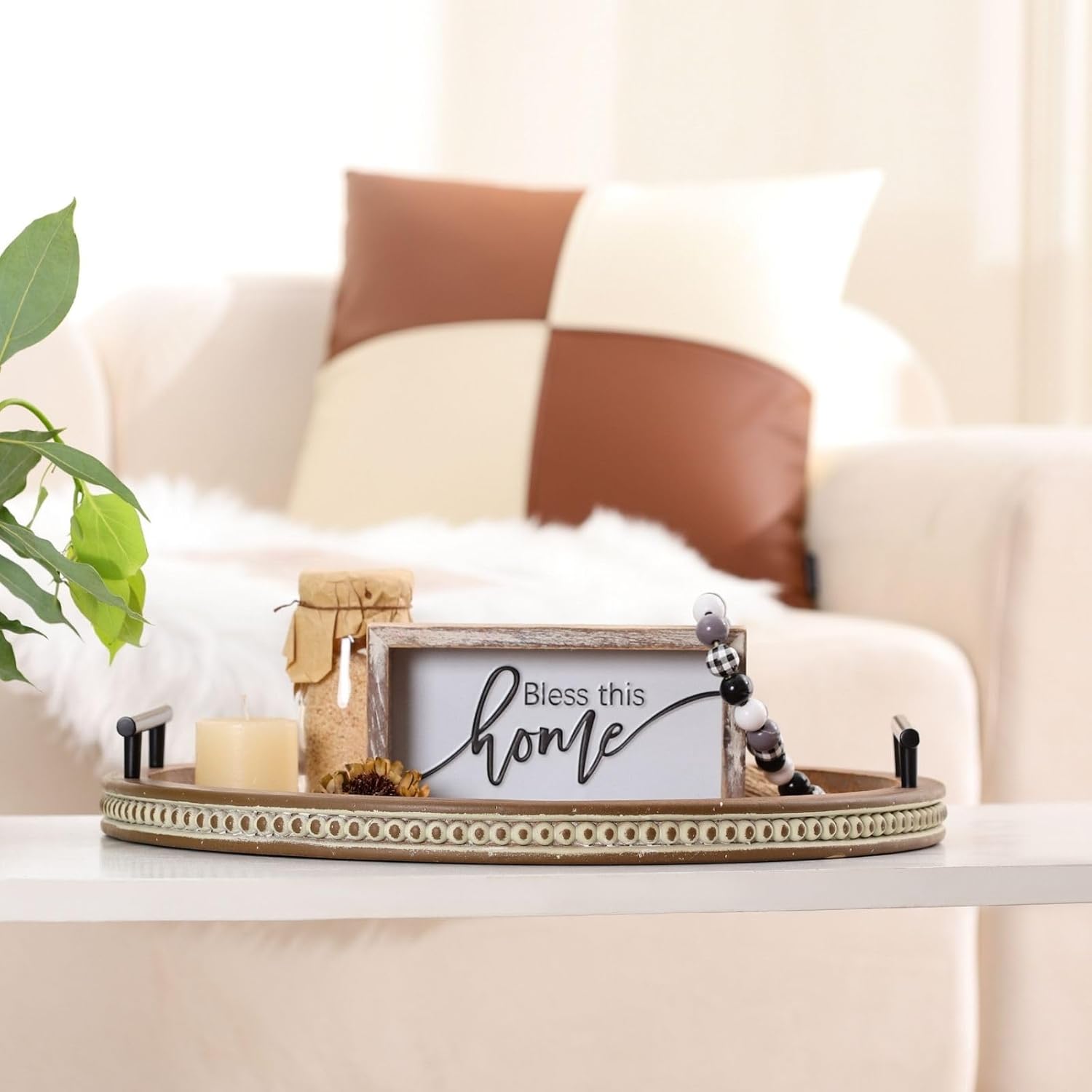 FESTWIND Coffee Table Tray with Handles