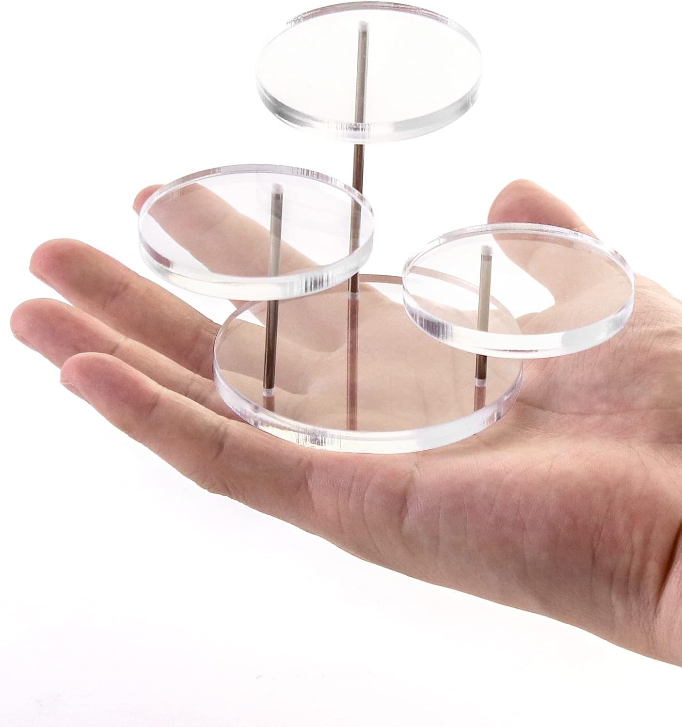 QWORK 3 Tier Jewelry Display Riser Stands 2 Pack