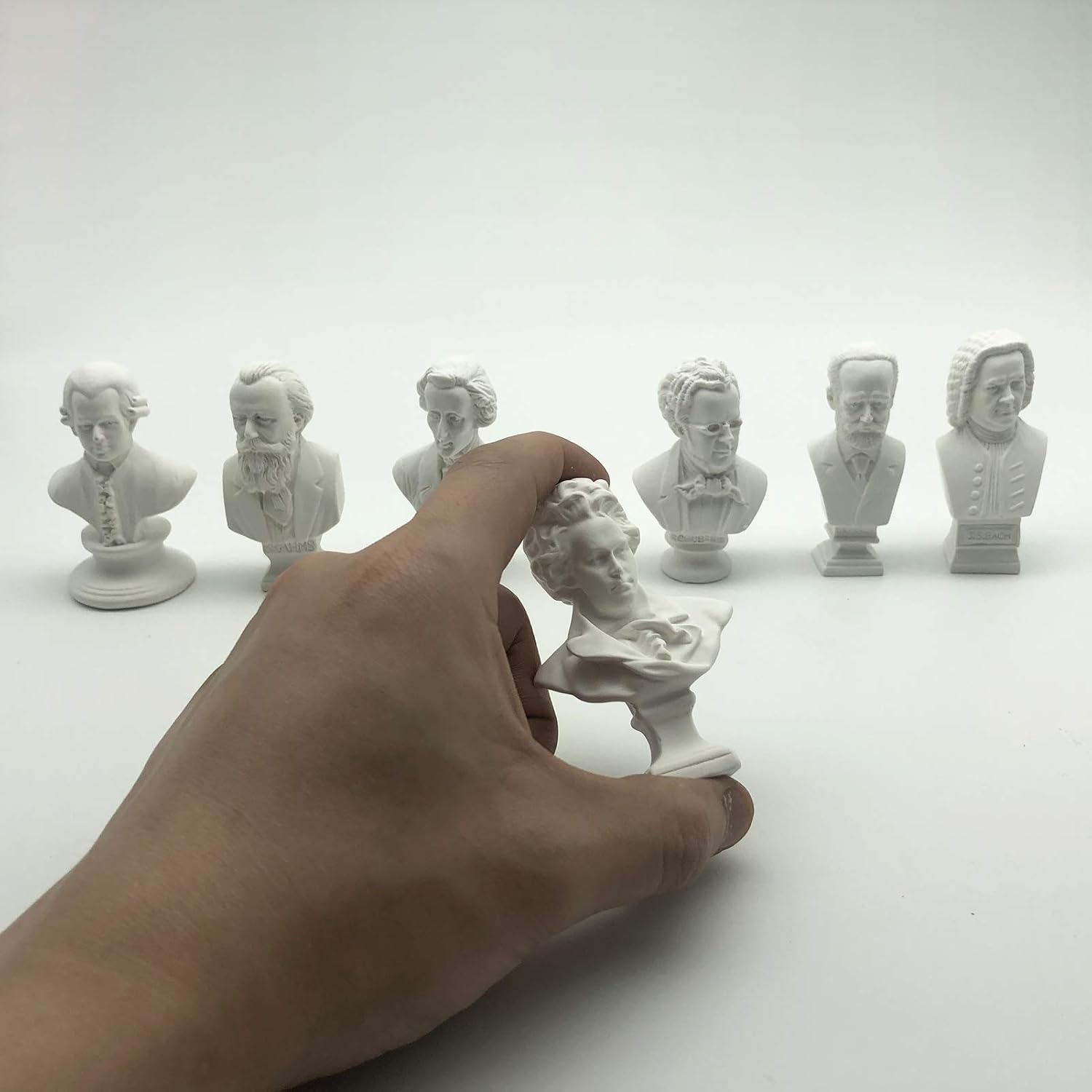 7 Piece Classic Mini Resin Bust Sculpture Set