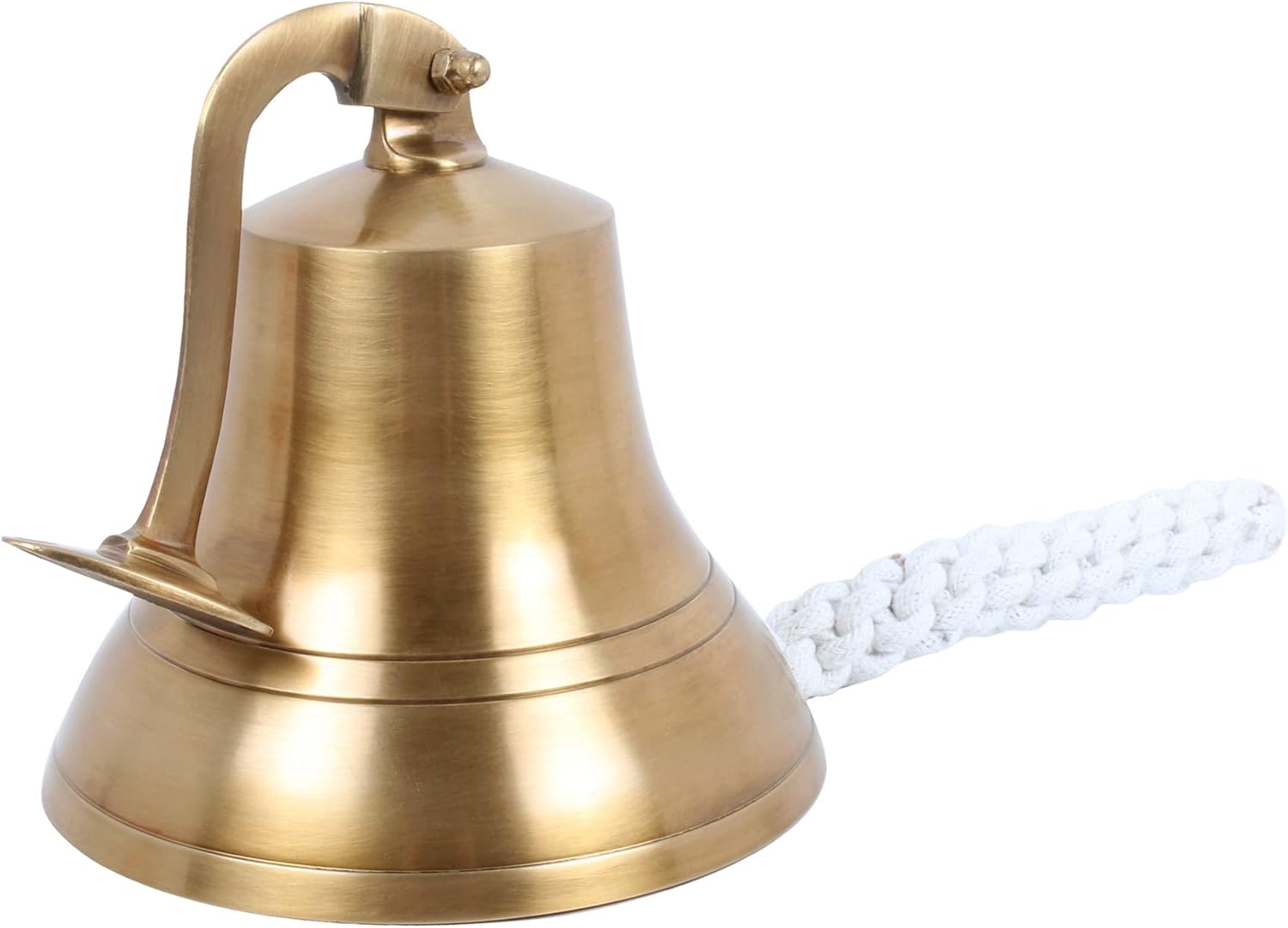 Antique Brass Wall Mounted Nautical Bell - 6 Inch Hanging Bell for Ships and Christmas Decor