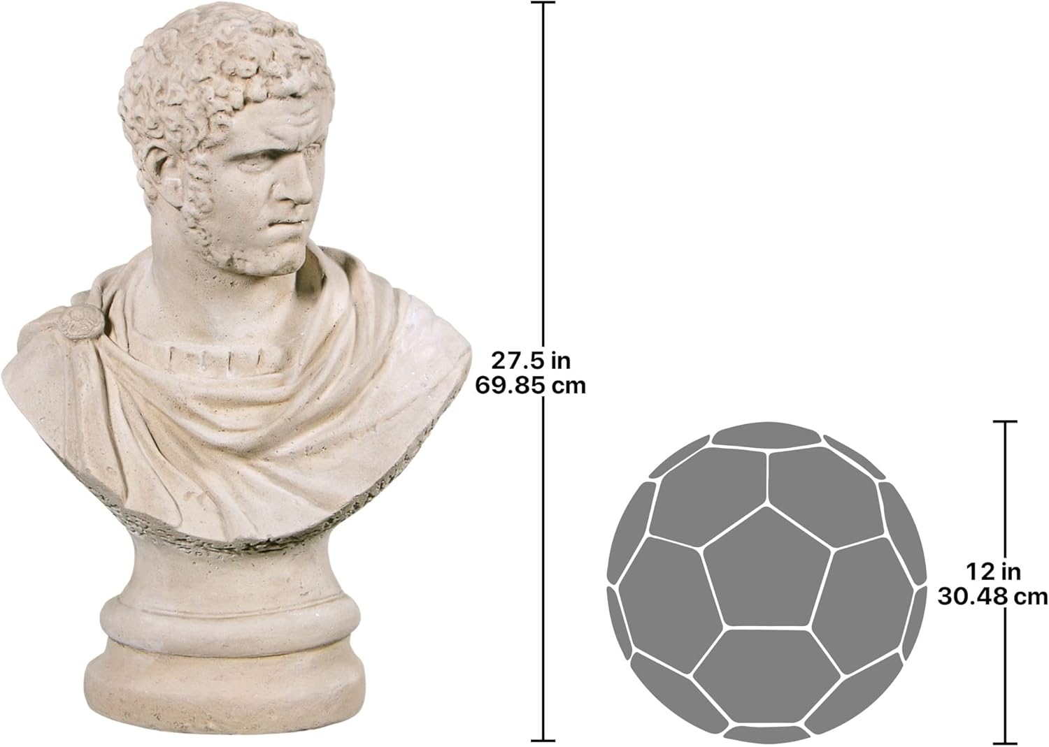 Design Toscano Caracalla Roman Emperor Sculptural Bust Antique Stone