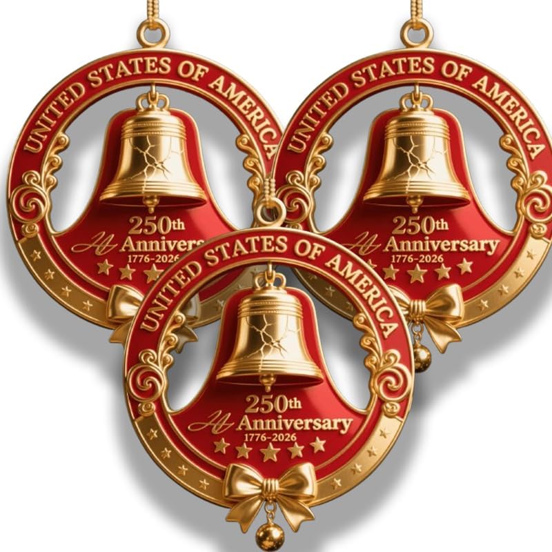 USA 250th Anniversary Decorative Bells 3PC