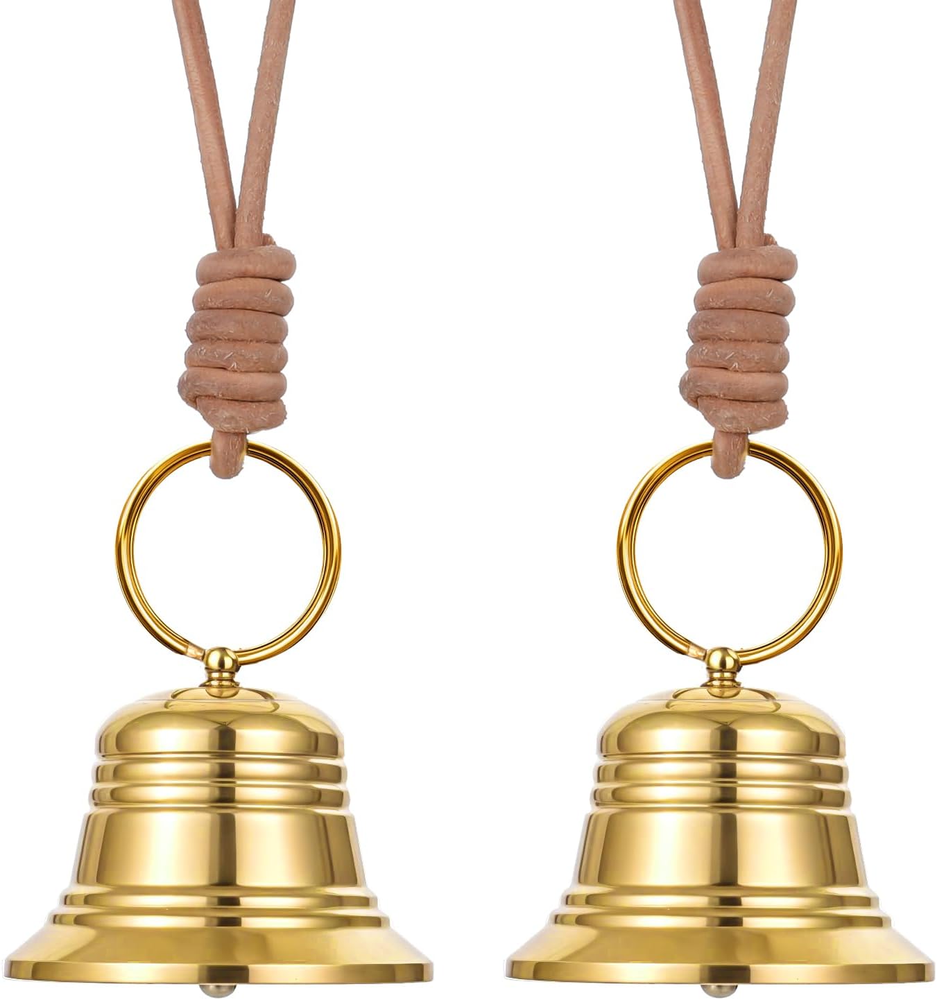 QfwdfcTrenz Brass Door Bell 2PCS Gold Hanging Bell Decor