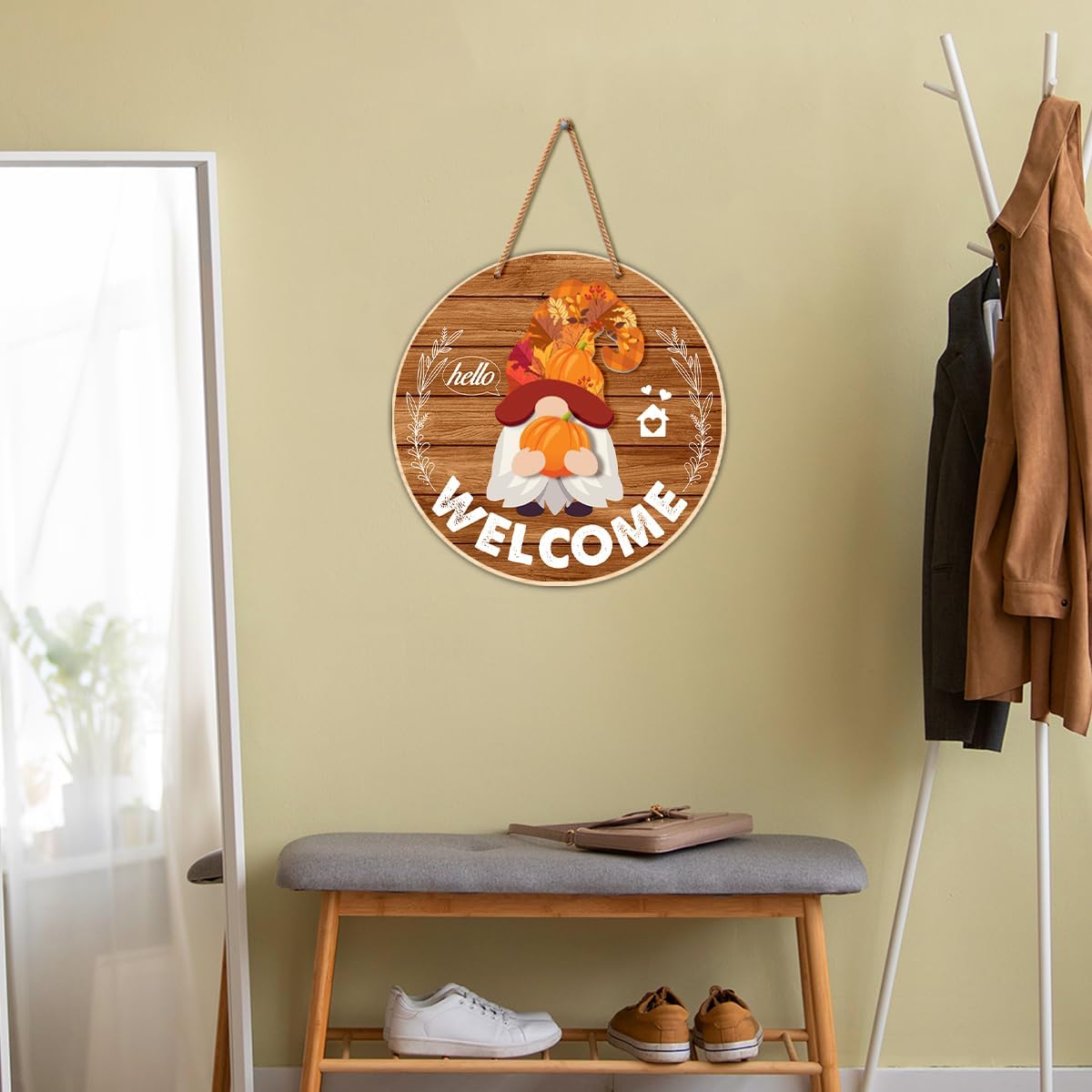 21 Pcs Interchangeable Wooden Gnome Door Decor for All Seasons