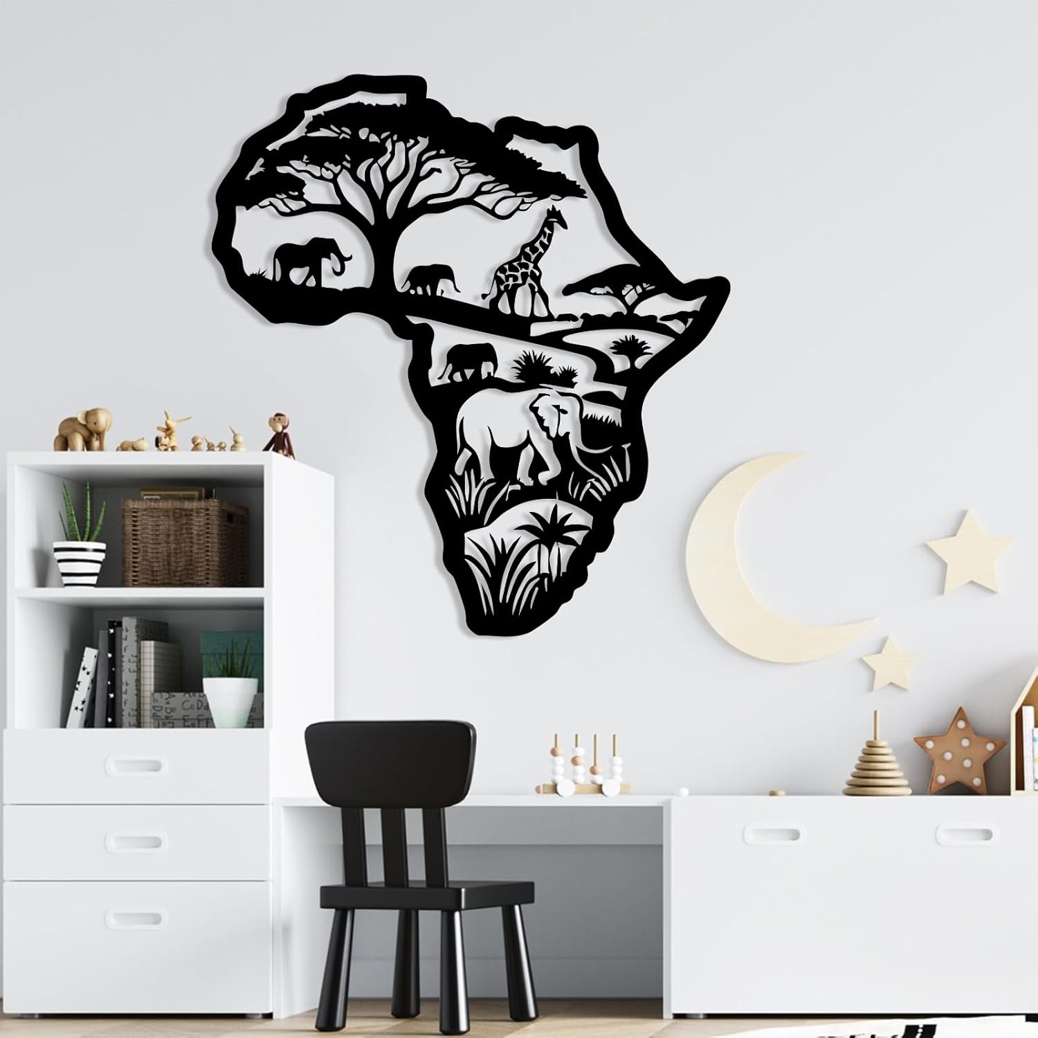 African Map Metal Wall Art 17x19 Inch