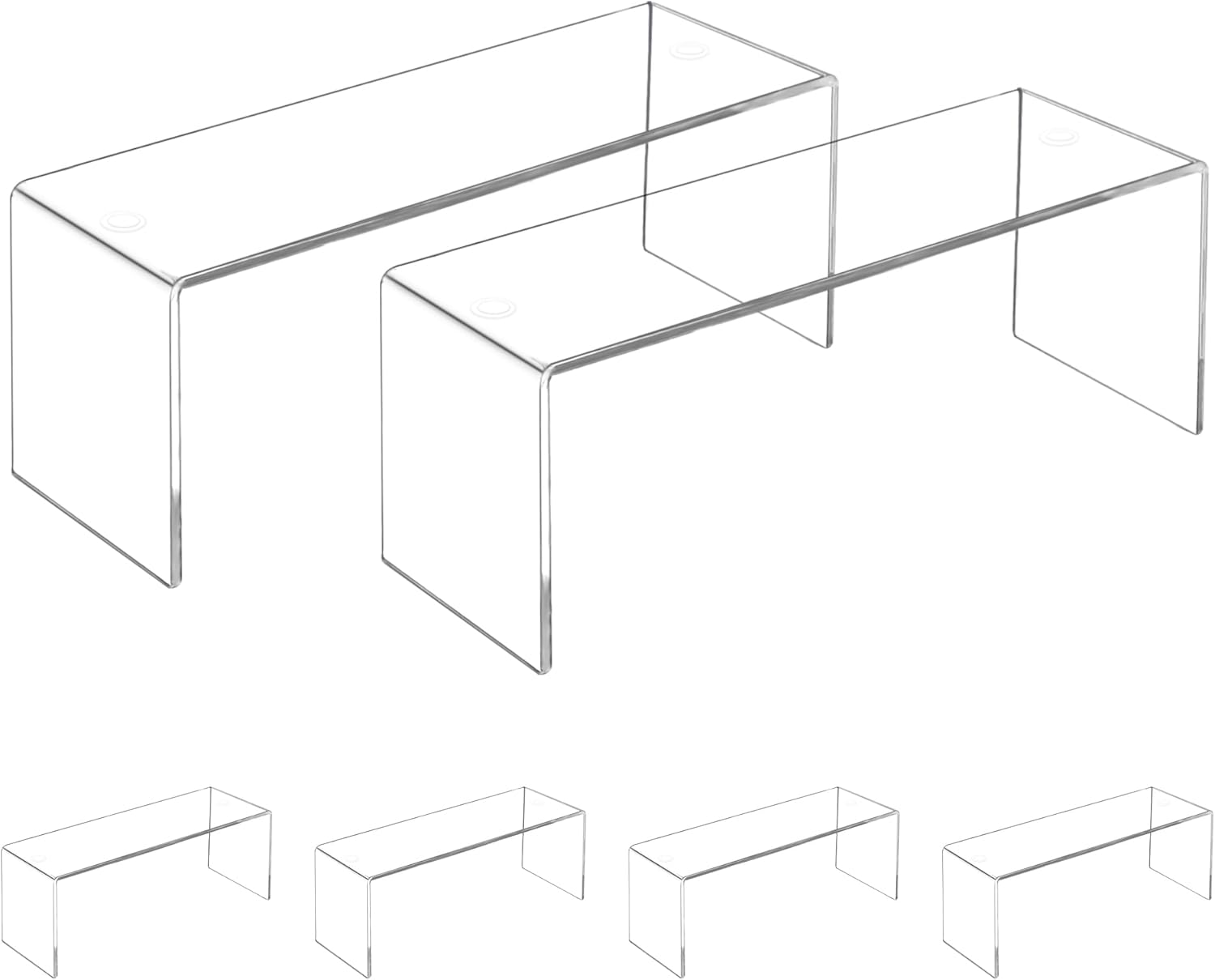 4 Pack Acrylic Risers Display Stand for Home Decor