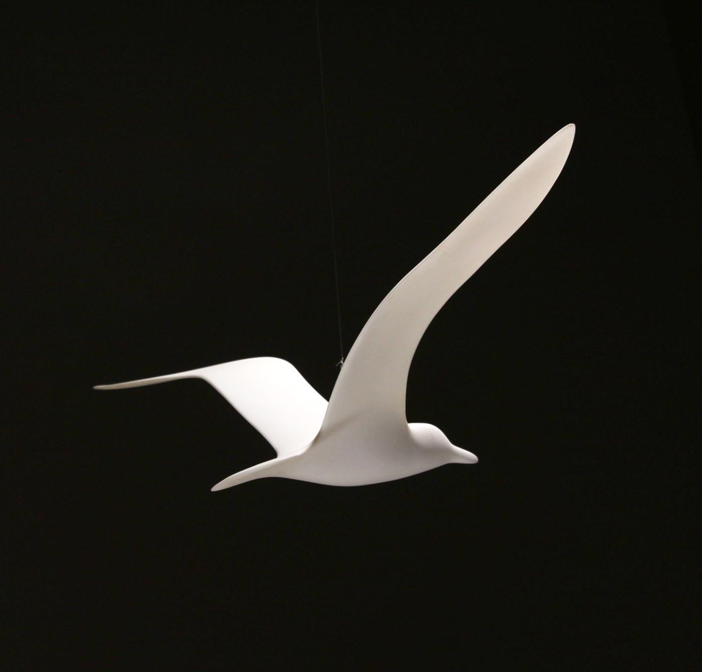 Seagull Mobile Sculpture - 14in Wing Span Wings Up Soaring Style Signed