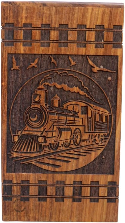 Vintage Train Steam Whistle Wooden Urn for Ashes