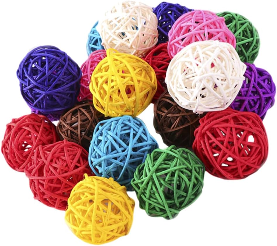 100pcs Colorful Rattan Decorative Balls for Christmas Party Wedding Home and Nursery Decor