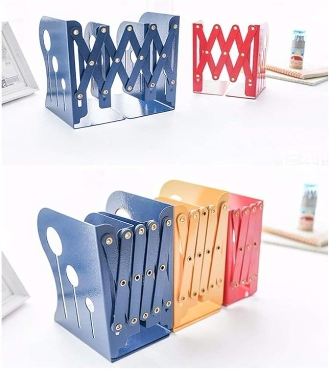 Stainless Steel Adjustable Decorative Bookends