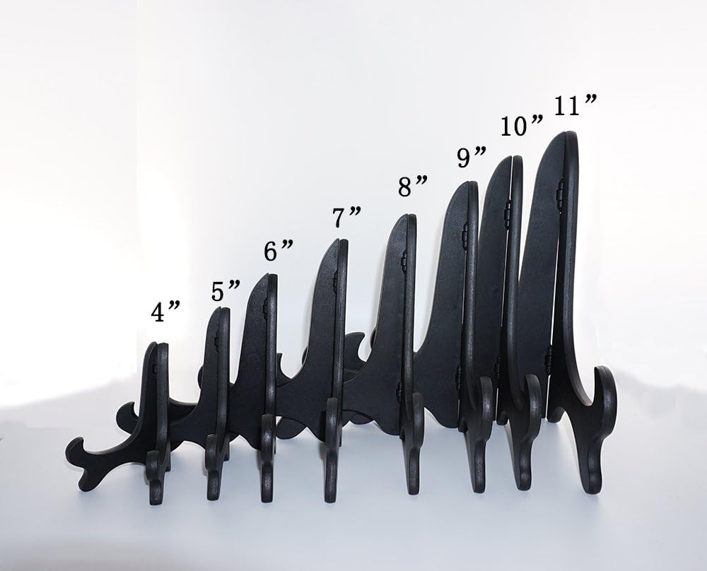 Artliving Black 6 Inch Wood-Like Plastic Easel Display Stand Set of 4