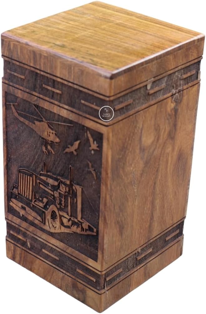 Vintage Truck Wooden Cremation Urn for Ashes - 5 Sizes