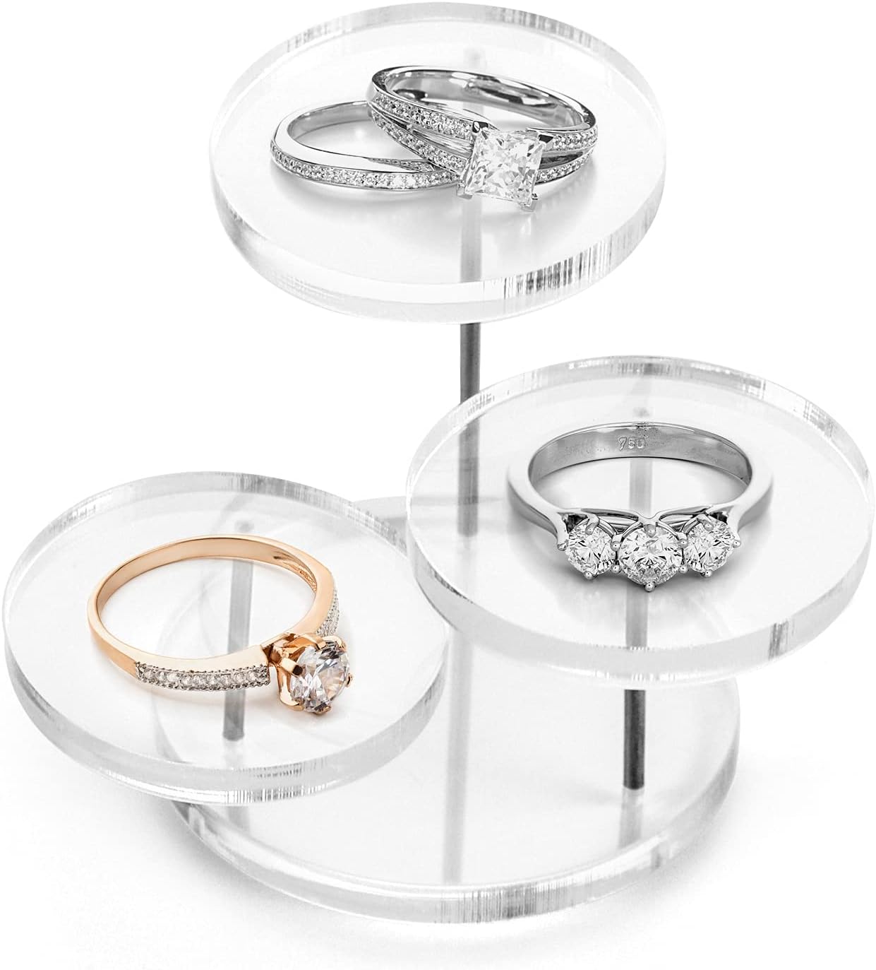 QWORK 3 Tier Jewelry Display Riser Stands 2 Pack