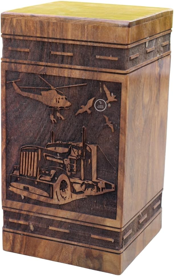 Vintage Truck Wooden Cremation Urn for Ashes - 5 Sizes