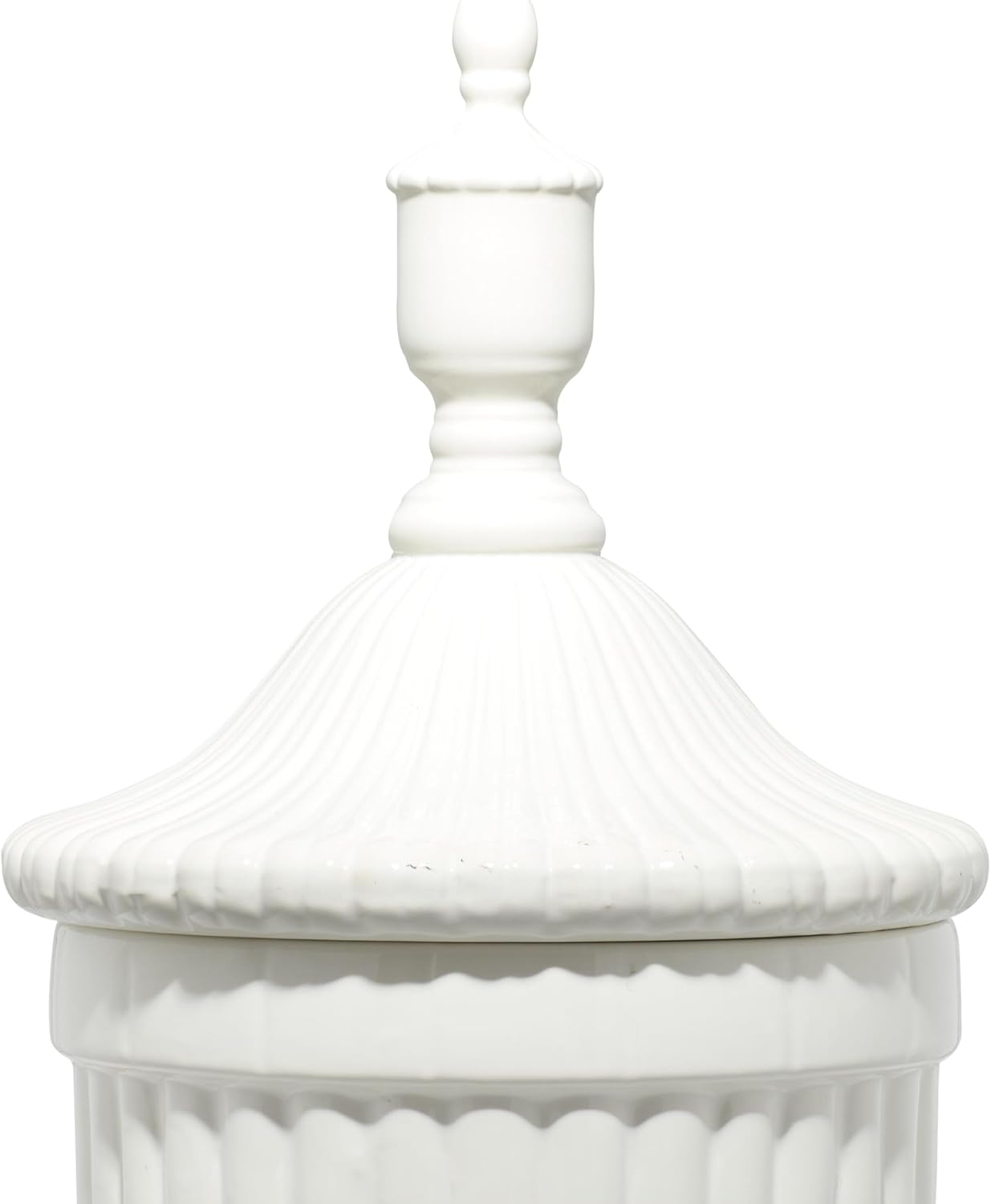 Deco 79 White Ceramic Decorative Urn with Lid