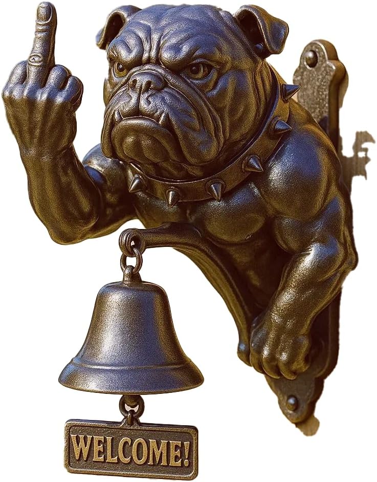 Funny Bulldog Door Knocker Decorative Bell