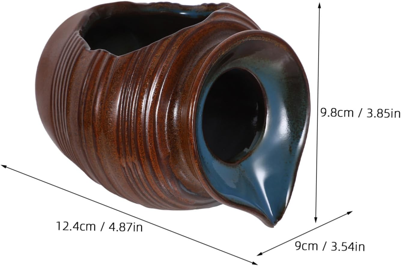 Mobestech Decorative Ceramic Waterfall Jar for Garden and Indoor Fountain