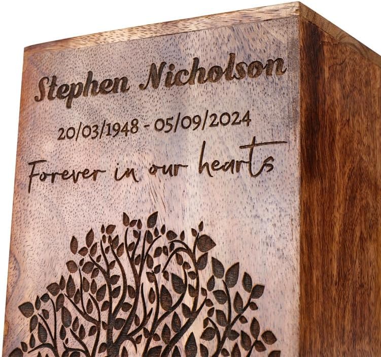Personalized Wooden Cremation Urn Tree of Life