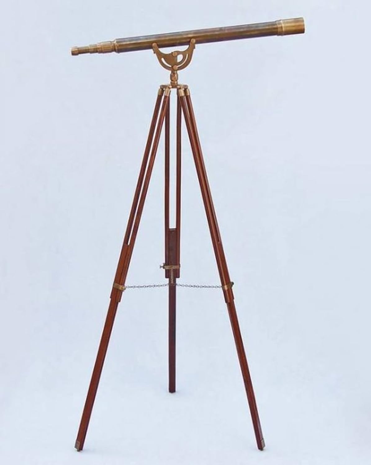 Hampton Nautical Floor Standing Antique Brass Anchormaster Telescope