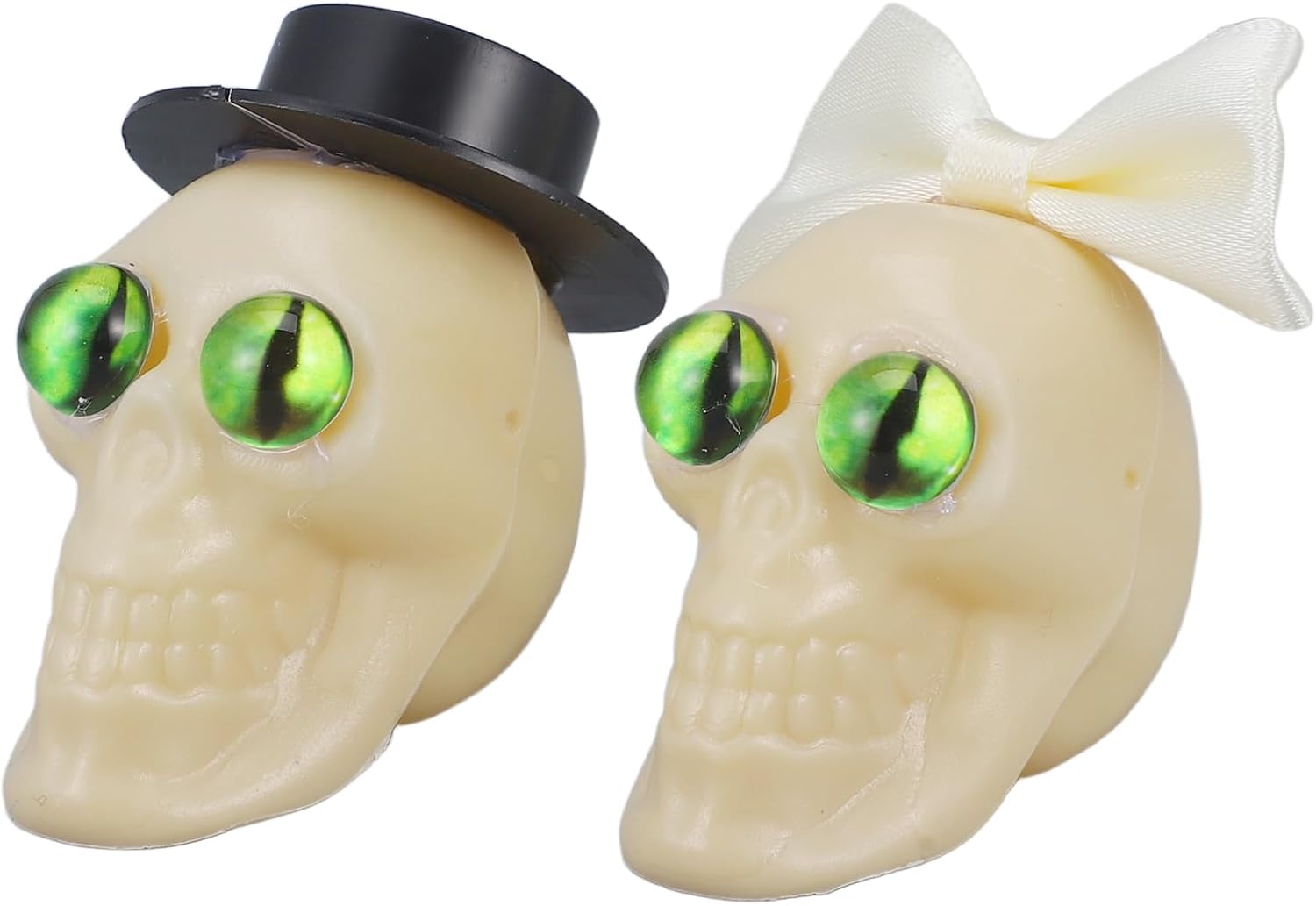 LUOZZY Halloween Bride Groom Skull Figurine Green