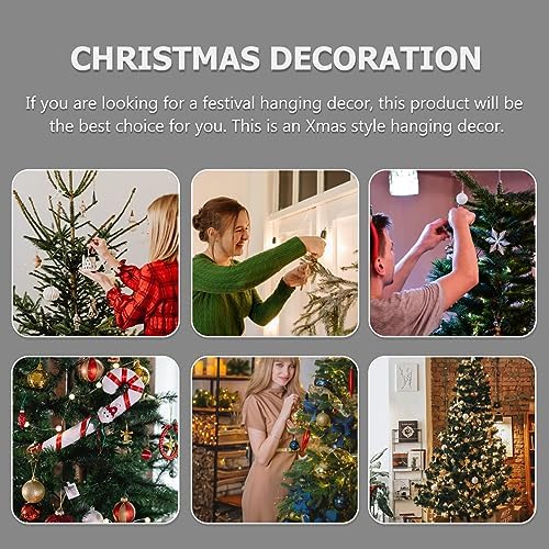 HOMSFOU Rustic Wicker Bell Ornament Christmas Decor