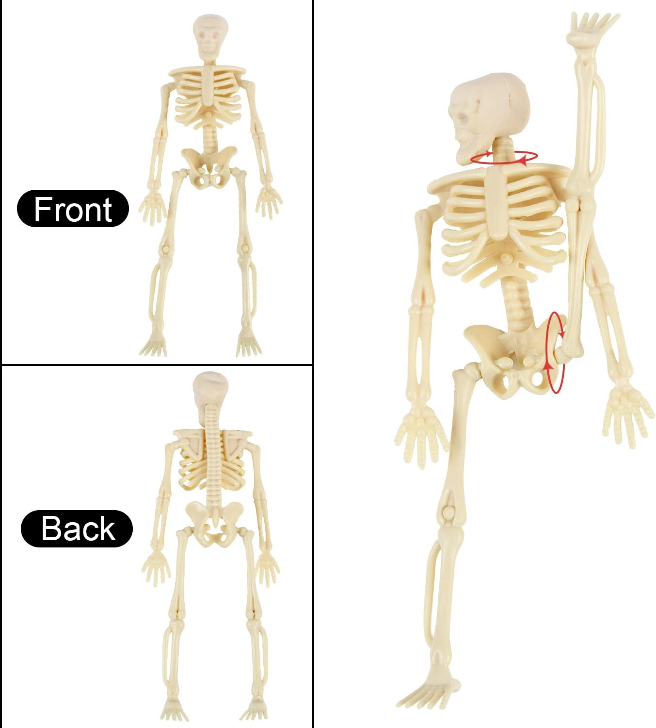FINGOOO Mini Skeleton Halloween Decor 6 Piece