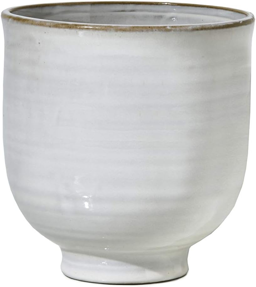 Serene Spaces Living Medium Glazed Ceramic Pedestal Bowl - Vintage Wedding Centerpiece