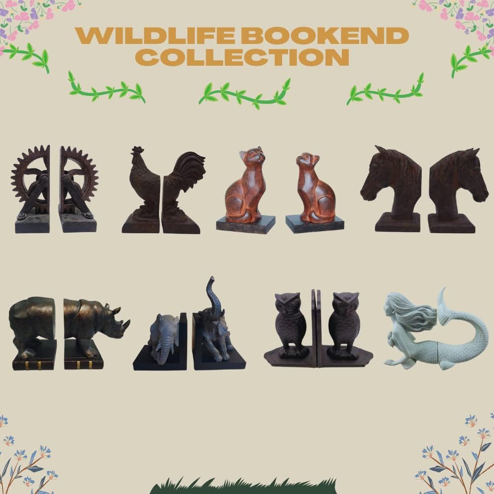 Comfy Hour Farmhouse Bookends Set 2 Horse Head Polyresin