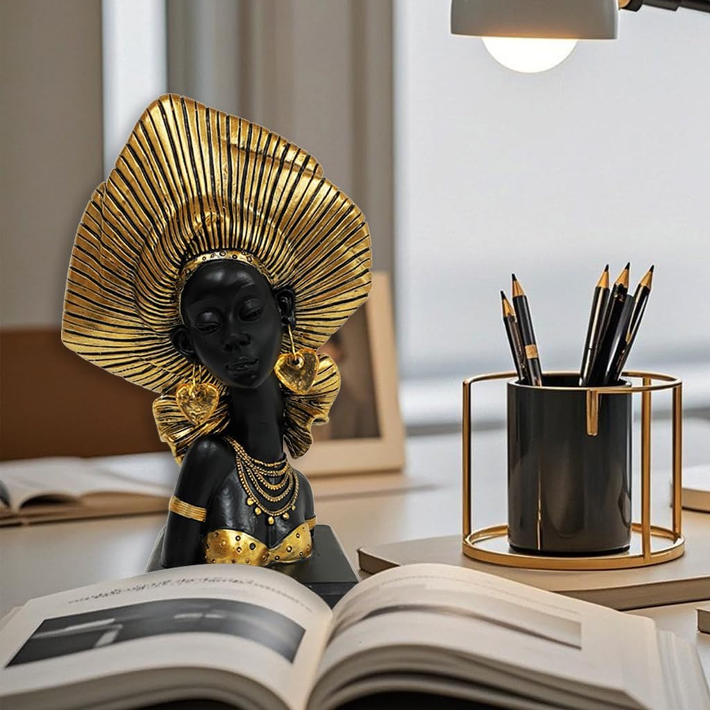 African Tribal Woman Sculpture - Modern Home Decor