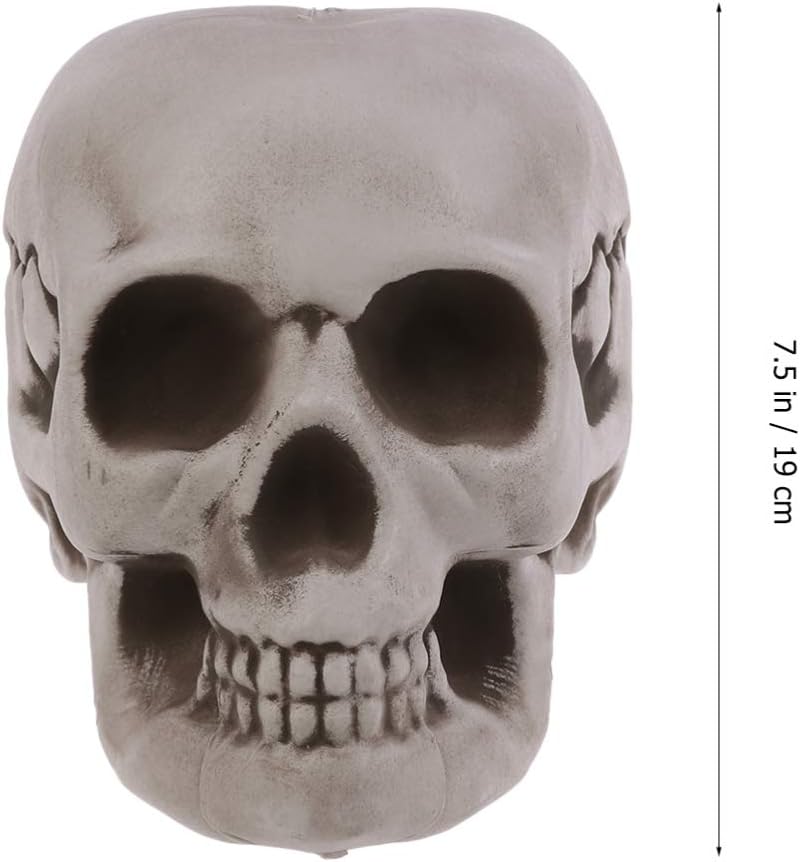 Amosfun 6PCS Halloween Skeletons Skull Head Bone Model Props