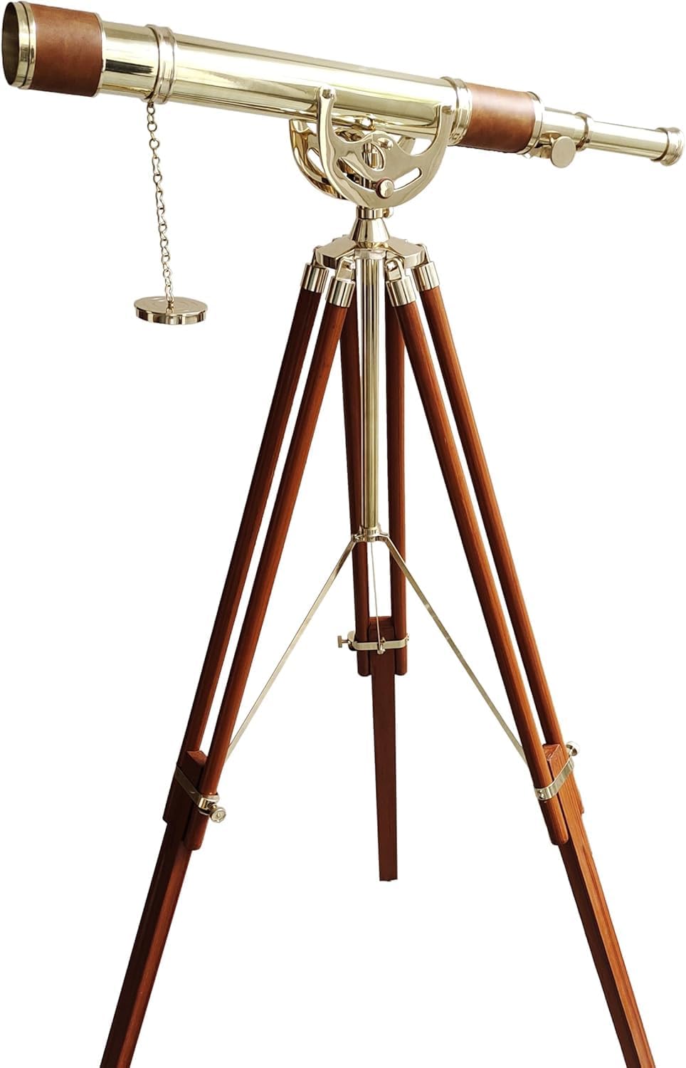 Vintage Antique Brass Telescope Floor Standing Decor