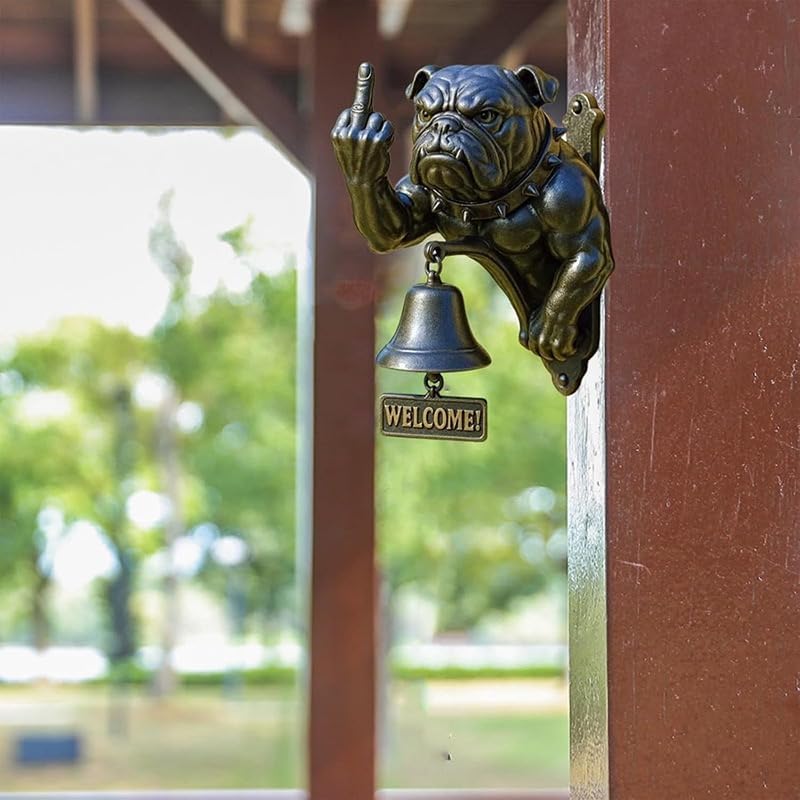Funny Bulldog Door Knocker Decorative Bell
