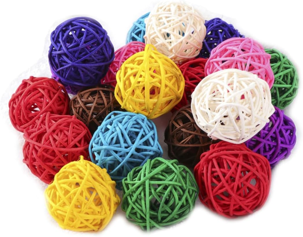 Cabilock 10pcs Assorted Rattan Decorative Balls