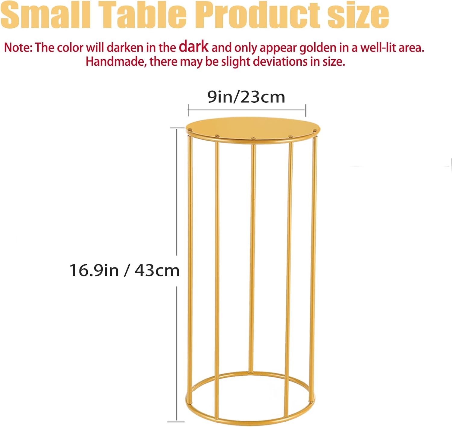 Vorriop 177 in Gold Pedestal Table for Parties