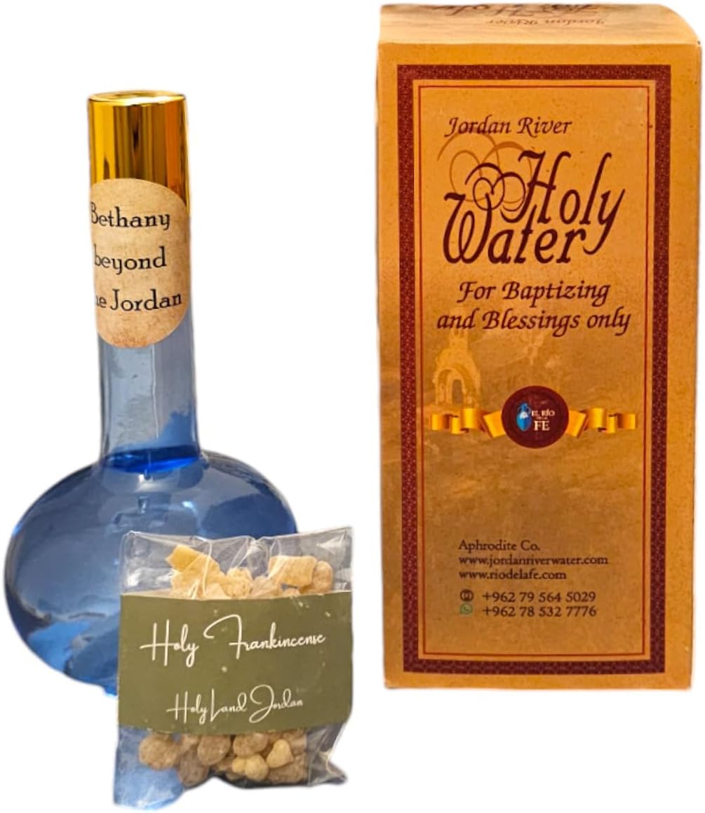 Jordan River Holy Water Set for Women - Glass Amphora Frankincense