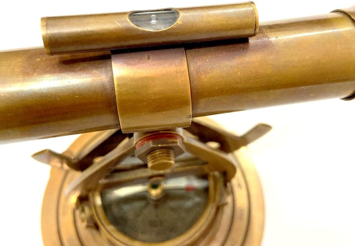 Ganga Nautical 10 Piece Vintage Brass Compass Theodolite Set