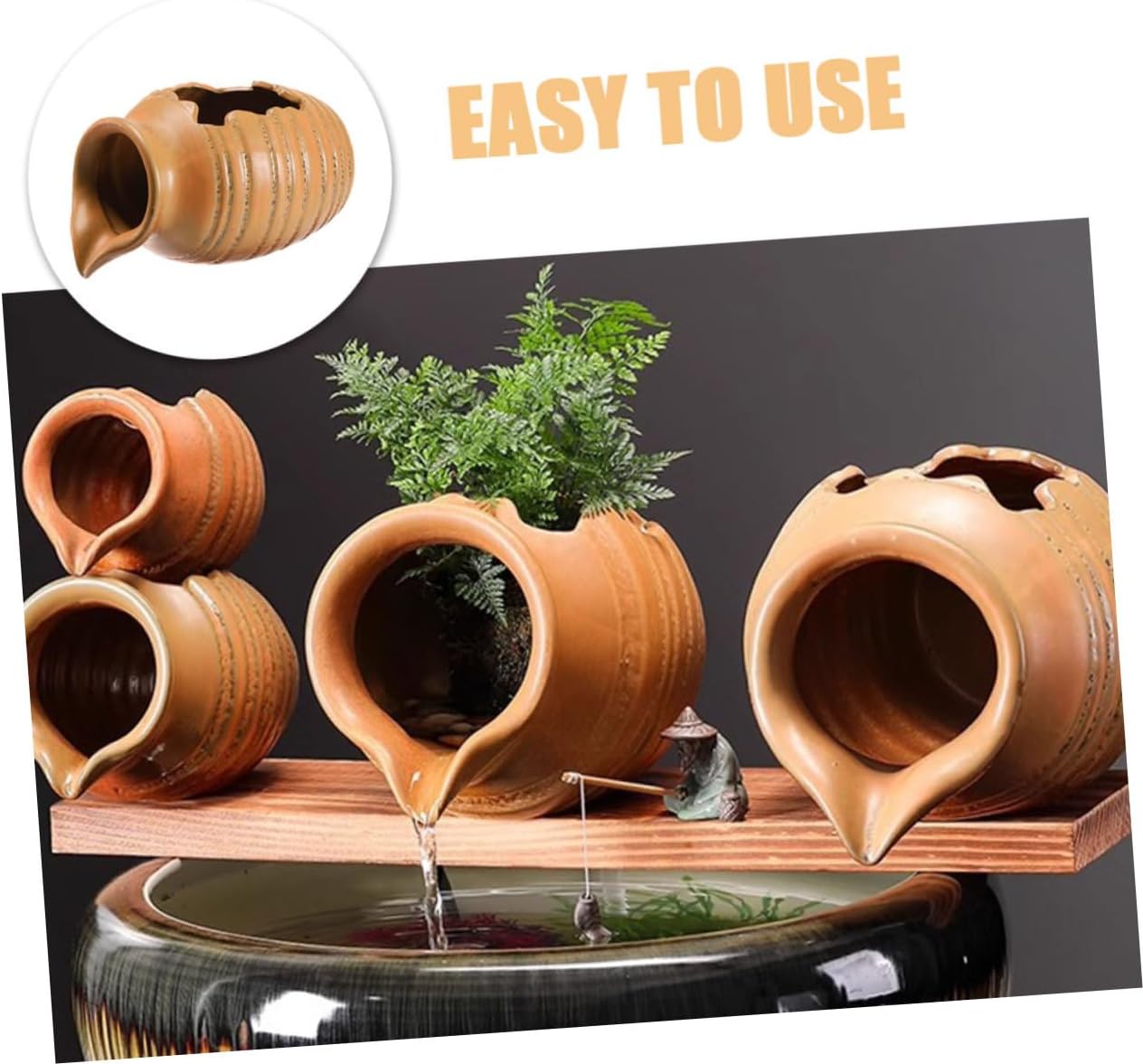 Ceramic Water Fountain Jar for Indoor and Outdoor Decor 1